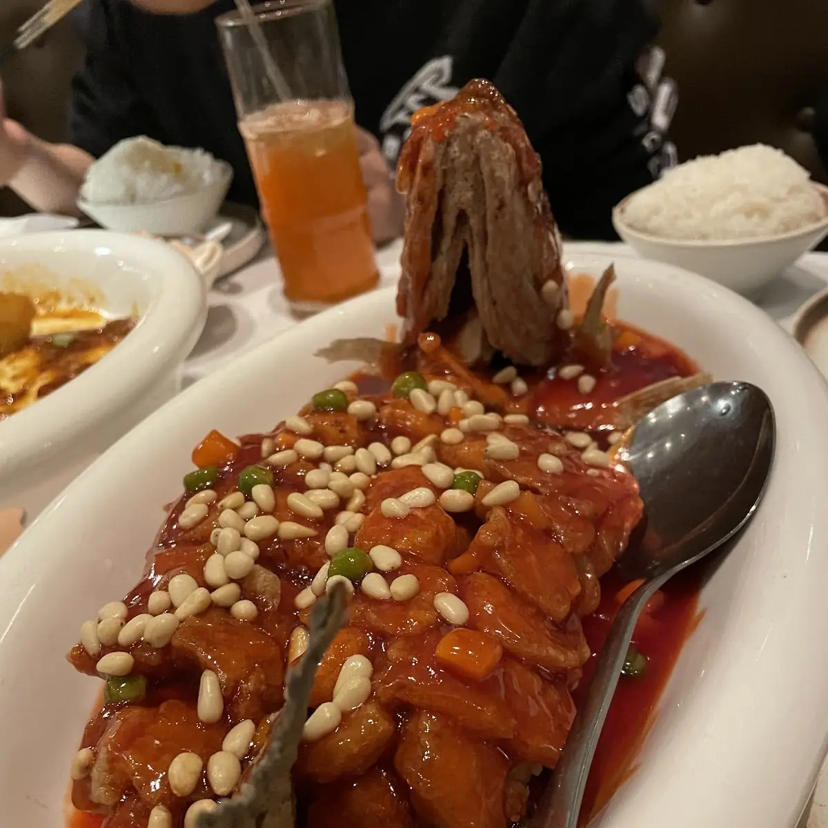 Deep Fried Striped w Pine Nuts in Sweet & Sour Sauce 松鼠鱼